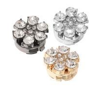 ORFOFE 3 Piezas Gemelos Mujer con Incrustaciones de Rhinestones Botones Decorativos Clásicos para Camisa Accesorios Vintage Caja Elegante Colores Dorado