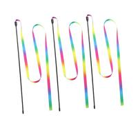 ORFOFE 3 Piezas Varitas Interactivas para Gatos con Cintas de Arcoíris Juguetes de Estimulación para Mascotas Divertidos para Casa Mejoran el Ejercicio Relación con Tu Gato