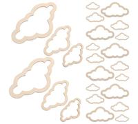 ORFOFE 36piezas Atrapasueños de Nubes de Marco de Madera Decoraciones de Nubes Colgantes para Habitación Infantil Aro Artesanal de Madera Natural