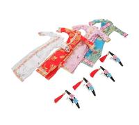 ORFOFE 4 Juegos Doll Cheongsam Outfit Traditional Floral Doll Clothes Costume For Easy To Dress Compatible with For Play and Party Decoration