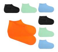 ORFOFE 4 Pares de Cubrezapatos Impermeables Reutilizables de Látex Antideslizantes Talla Única 38-46 para Lluvia y Caminata Protección Resistente al Agua en Colores y