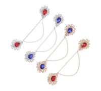 ORFOFE 4 Piezas Broches Cadena Collares de Gota con Brillantes y Flecos para Suéteres y Chaquetas Clips Vintage para Cuellos de Mujer Accesorios Versátiles para Navidad