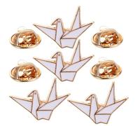 ORFOFE 4 Piezas Broches Origami Grulla de Aleación de Zinc Pines Pequeños de Dibujos Animados para Manualidades Creativas y Accesorios Versátiles para Mujer