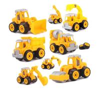 ORFOFE 4 Piezas Coches de Construcción Desmontables DIY Juguete Educativo de Excavadora Simulada para Modelo de Camión para Aprendizaje Temprano Colores y Estilos Aleatorios