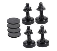 ORFOFE 4 Piezas Patas Regulables para Muebles Ajustables de Acero Negro con Tuerca Niveladores Robustos para Muebles de Exterior de Resistentes y Fáciles de Instalar