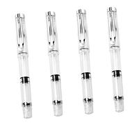 ORFOFE 4 piezas Pinceles Recargables Tipo Pluma para Caligrafía con Punta Suave y Cuerpo Transparente para Estudiantes y Oficina Tinta y Fácil