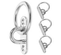 ORFOFE 4 Piezas Placas Ojo Acero Inoxidable con Anilla para Suspensión Resistente Ganchos Techo Pared para Hamacas Barcos y Columpios