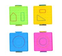 ORFOFE 4 Piezas Tablero de Clavos Educativo para Matemáticas Geoboard Colores Aleatorios para Educación Primaria Plástico Seguro y Pulido Accesorio Didáctico para Clases Color Aleatorio