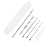 ORFOFE 4juegos Kit De Eliminación De Cera De Oídos Cucharas Inoxidable Removedor De Cera Ligero y Práctico