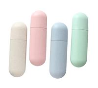 ORFOFE 4piezas Estuche De para Cepillos De Dientes Caja De Almacenamiento Portátil De Plástico Organizador De Bucal para Exterior y Norteños Rosa Azul Verde