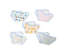 ORFOFE 5 Pañales de Tela Lavables de Algodón para Ñiño, Reutilizables y Ajustados, Diseño Estampado Divertido, Talla Mediana, Protección Anti-fugas para Recién Nacidos y Pequeños, Uso