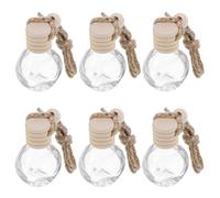 ORFOFE 6 piezas Botellas de Perfume de Vidrio Colgantes para Coche Difusor Aromaterapia Coche Contenedor Transparente para Ambientador Automóvil