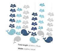 ORFOFE 6 Piezas Decoraciones Colgantes de Aula Océano para Jardín de Infancia con Diseño de Ballenas Azul Degradado para Techo y Paredes Fáciles de Instalar y Decorar Educativos