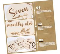 ORFOFE 6 Piezas Tarjetas De Del Prácticas y Compactas Tarjetas De Madera Para Mensuales De Bebés Para Recién Nacidos Uso Álbumes De Fotos Familiares