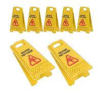 ORFOFE 7 Piezas Miniature Wet Floor Warning Signs Alloy Realistic Caution Notice For Dollhouse Fairy Garden Model Decoration