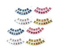 ORFOFE 8 Juegos Metallic Mirror Finish Happy Birthday Flags Garland Pennant Bunting For Home Party Decorations With Creative Design And Easy Assembly
