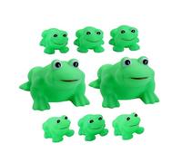ORFOFE 8 Piezas Juguetes de Baño para Ranas Verdes Adorables de Vinilo Seguro y Duradero Juguetes de Agua para Ducha y Piscina para Manos Pequeñas para Desarrollo Muscular y Diversión el