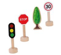 ORFOFE 8 Piezas Juguetes de Señales de Tráfico de Madera Modelo Educativo para Niñas Juguetes de Aprendizaje Temprano Duraderos y Seguros Señalización Vial Pequeña para Divertidos y