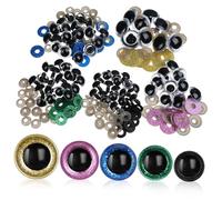 ORFOFE 80 Piezas Plastic Safety Eyes For Crochet Animals with Washers Scratch-Resistant Realistic Doll Eyes For DIY Plush Toys and Puppet Crafting Bulk Pack