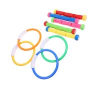 ORFOFE 9 Piezas Juguetes para Buceo Piscina Anillos y Palos de Colores Brillantes Juguetes Seguros y Suaves para Aprender Natación y Estimular Habilidades Acuáticas Verano