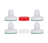 ORFOFE Accesorios para Hockey de Aire para Mesa de Juego 2 Juegos Empujadores Blancos de 60 MM Discos Redondos Rojos y Blancos de 51 MM Piezas para Mesa de Hockey Interior