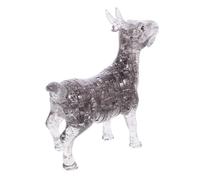 ORFOFE Adorno De Cabra De Cristal 3D para Escritorio, Tamaño Mediano, Autoinstalable, Color Gris, Decoración Moderna Hogar u Oficina, Creativo para Cumpleaños