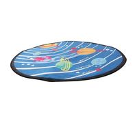 ORFOFE Alfombra Infantil Redonda de Dibujos Animados 60 CM Diámetro Lavable Fibra de Poliéster para Sala de Estar Dormitorio Estampado de Planetas