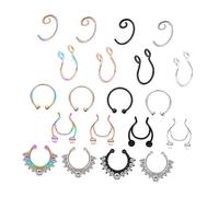 ORFOFE Anillos Falsos para Nariz de Acero Inoxidable Pinzas Nasales Cómodas y para Mujer Joyería Nasal sin Piercing para Fiestas y Diario