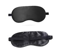 ORFOFE Antifaz de Seda para Dormir con Correa Elástica Ajustable Máscara de Ojos y Transpirable Bloquea Luz Natural para Viajes Yoga Siesta Hombres y Mujeres Color Negro