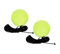 ORFOFE Balones de Tenis de Goma Superficie de Lana y Cuerda Larga 2 Unidades para Entrenamiento de Tenis Personal y Juego al Aire Libre Herramienta de Entrenamiento para Perros y