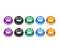 ORFOFE Bandas para Patas de Pájaros de Aluminio sin Letras 8 Mm 10 Piezas (2 Doradas, 2 Azules, 2 Verdes, 2 Moradas, 2 Negras) para Palomas Mensajeras y Aves Pequeñas