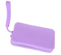 ORFOFE Bolsa de Maquillaje de Silicona Morada Cierre de Cremallera y Organización Interna, Compacta y Portátil para Viaje, Resistente al Agua Forma Rectangular