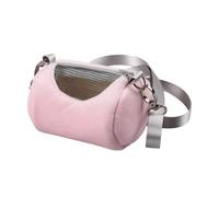 ORFOFE Bolsa Portátil para Mascotas Hámster Mochila Redonda Transpirable con Correas Ajustables y Diseño de Malla para Viajes Rosa