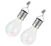 ORFOFE Bombillas Solares LED Colgantes 4 Piezas Alambre de Cobre Transparente y Colorido para Jardín y Decoración Exterior Lámparas Solares Consumo y Fácil Instalación