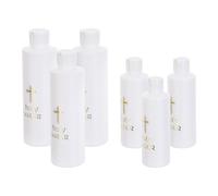 ORFOFE Botellas de Agua Devocional de Plástico Cruz para Pascua y Bautizo, Set 6 Piezas (3x250 Ml 3x118 Ml), Botellas Portátiles para Ceremonias Religiosas y Regalos Sacramentales