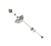 ORFOFE Broche de Abanico Vintage con Borla Joyería China Retro para Ropa Cheongsam Accesorio Colgante con Clip Adecuado para Banquetes Bodas y Fiestas