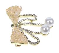 ORFOFE Broche de Lazo con Diamantes de Imitación Delicado Prendedor de Aleación para Mujer Accesorio Multifuncional para Ropa Bufandas y Bolsos Bodas y Eventos Formales