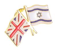 ORFOFE Broche de Solapa Metálico con Bandera de Reino Unido Israel Aleación Duradera Diseño Compacto y Ligero para Mostrar Patriotismo Camisetas y Mochilas