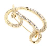 ORFOFE Broche Inicial con Pedrería para Mujer Alfiler Decorativo de Aleación Pulida Accesorio Versátil para Mochila Traje y Ropa Casual Diseño Elegante Letra D
