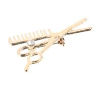 ORFOFE Broche para Mujer con Diseño de Tijeras y Peine Alfiler Decorativo Dorado para Solapa de Traje Accesorio Peluquero Elegante y Distintivo para Ropa Formal