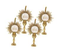 ORFOFE Broche Religioso para Comunión 4 Piezas de Aleación de Zinc Forma de Cáliz Sagrado Dorado, Pin de Solapa Católico para Hombre, Accesorio para Ropa y Recuerdo Espiritual