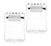 ORFOFE Caja de Almacenamiento de Hilo de Pesca 2 Piezas, Organizador Portátil 6 Compartimentos, Soporte Antienredos, Tapa Transparente, Tamaño 155x120mm, Plástico Resistente para