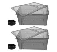 ORFOFE Caja de Cría para Reptiles Grande Transparente Semiopaca con Bebedero Integrado, Contenedor Plástico Ventilado para Serpientes, Geckos, Escorpiones y Anfibios, Terrario Portátil