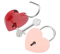 ORFOFE Candados de Corazón para Equipaje de Viaje Mini Candados Llave en Set de 2 Unidades Grandes en Rojo y Rosa Cerraduras para Maletas y Regalos Obsequios para Parejas