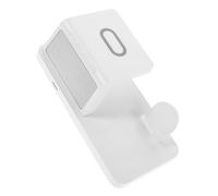 ORFOFE Cargador Inalámbrico Multidispositivo con Reloj y spacial, Carga Rápida de 15w, Base de Abs en Color Claro para Decoración de Dormitorios y Hogar