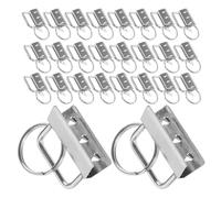 ORFOFE Cierres Metálicos para Correas 32 MM Plata Clips de Extremo para Llaveros y Herrajes para Pulseras Juego de 30 Piezas para Manualidades y Accesorios de Bolsos