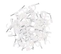 ORFOFE Clips para Cables Telefónicos Clavo de Plástico 400 Piezas 4Mm 6Mm 8Mm 10Mm Abrazaderas Fijas para Gestión de Cables de Banda Ancha Uso Interior y Exterior Sujeción