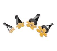 ORFOFE Clips para Coche Metálicos Decoración Interior 4 Piezas Flores Margarita Amarillas para Salidas de Aire Acondicionado Ambientadores Bonitos para Mujer