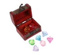 ORFOFE Cofre del Tesoro Pirata Pequeño con Gemas Acrílicas de Colores de Juguete para Fiesta Temática y Búsqueda de Tesoro Infantil