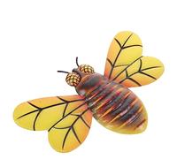 ORFOFE Colgante de Pared Abeja de Hierro Amarillo para Decoración de Jardín y Patio, Escultura de Pared 3d Resistente para Exteriores, Adorno Artesanal Metálico Único